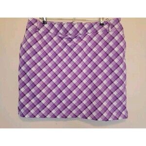 Alulr Womens Purple Plaid Athletic Skort Skirt Size 10